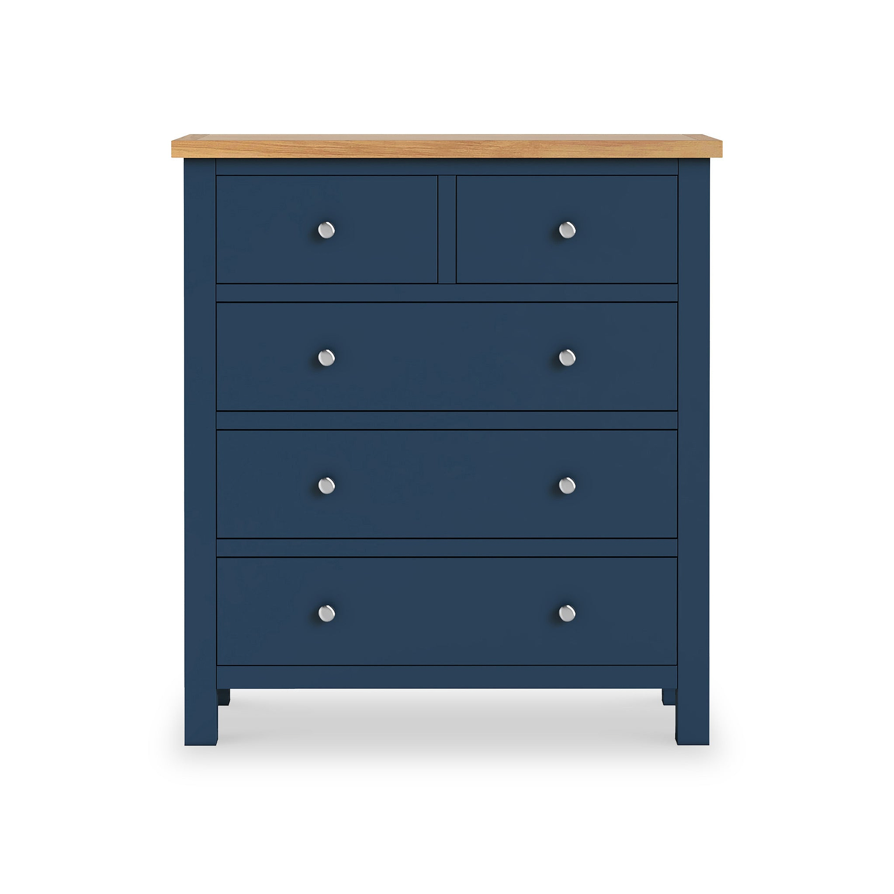 Farrow XL Navy 2 Over 3 Chest Of Drawers from Roseland Furniture - Front View