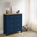 Farrow XL Navy 2 Over 3 Chest Of Drawers from Roseland Furniture - Lifestyle Shot