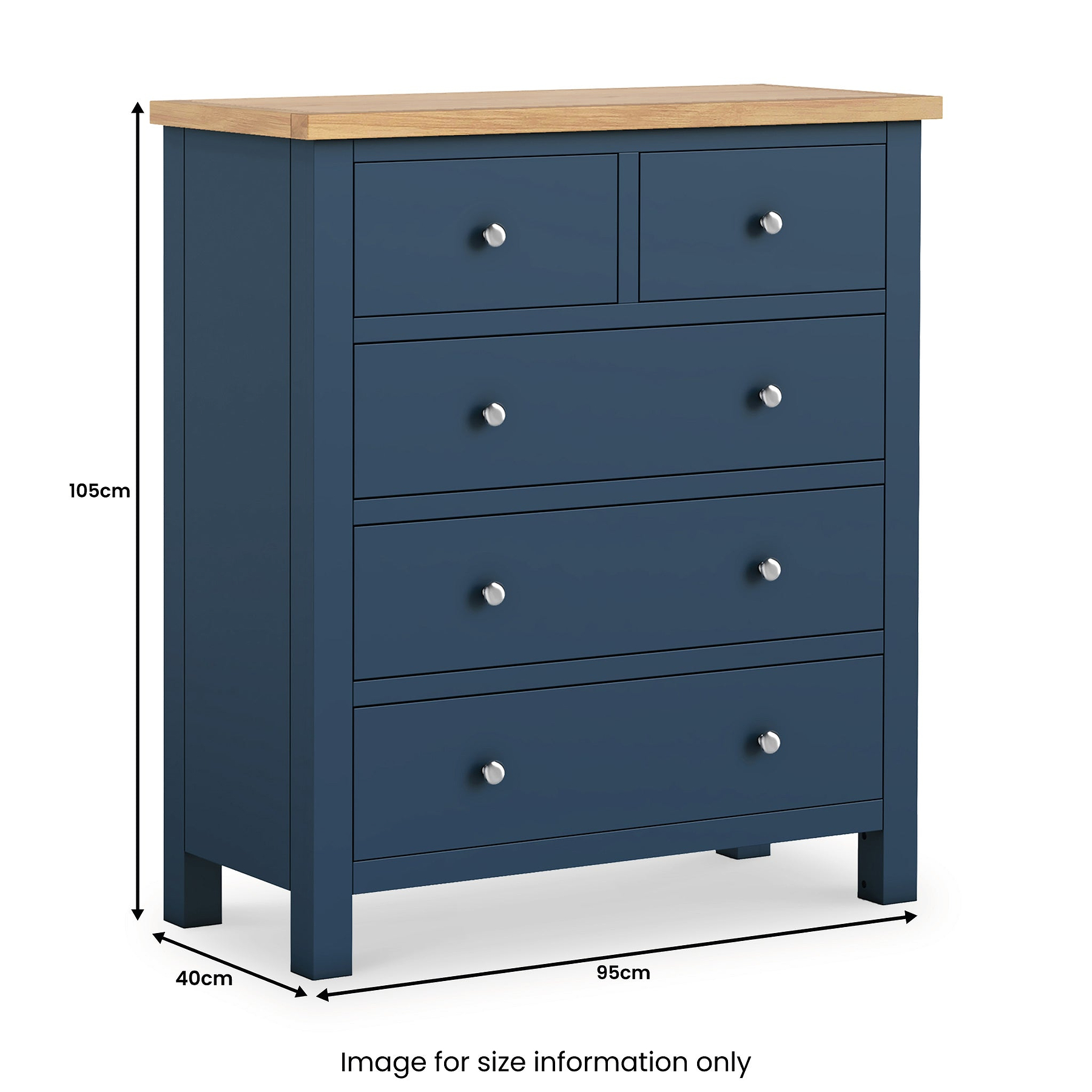 Farrow XL 2 Over 3 Chest of Drawers - Size Guide