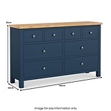 Farrow Navy Blue XL 8 Drawer Wide Chest