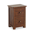 Duchy Acacia Slim 2 Drawer Brown Bedside Table from Roseland Furniture