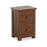 Duchy Acacia Slim 2 Drawer Brown Bedside Table from Roseland Furniture