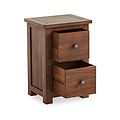 Duchy Acacia Slim 2 Drawer Brown Bedside Table