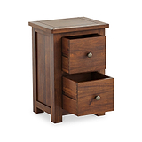Duchy Acacia Slim 2 Drawer Brown Bedside Table