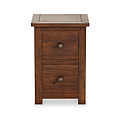 Duchy Acacia Slim 2 Drawer Brown Bedside Cabinet