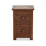 Duchy Acacia Slim 2 Drawer Brown Bedside Cabinet