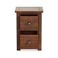 Duchy Acacia Slim 2 Drawer Brown Nightstand