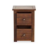 Duchy Acacia Slim 2 Drawer Brown Nightstand