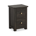 Duchy Acacia Slim 2 Drawer Black Bedside Table from Roseland Furniture