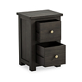 Duchy Acacia Slim 2 Drawer Black Bedside Table