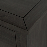 Duchy Acacia Slim 2 Drawer Black Bedside Table