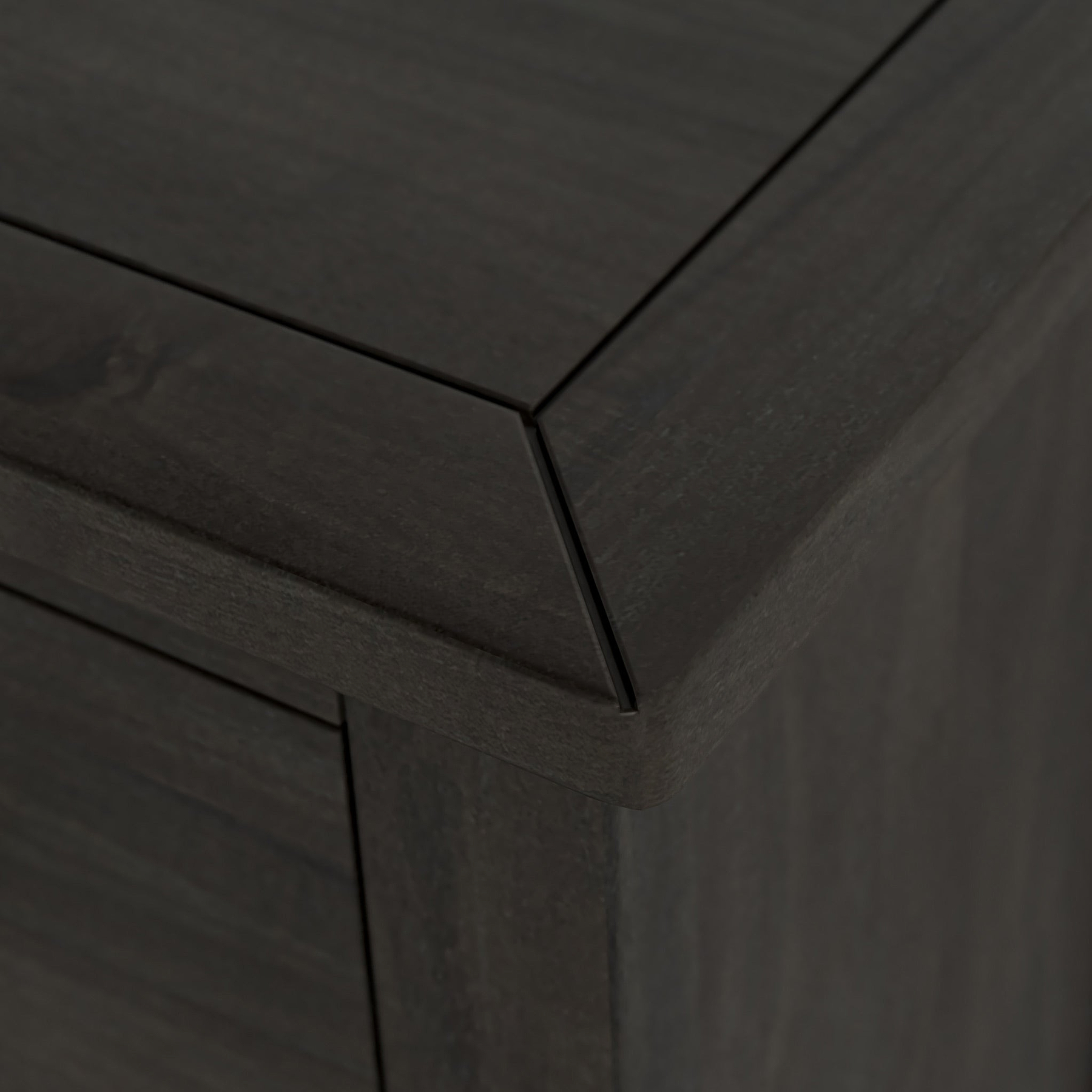 Duchy Acacia Slim 2 Drawer Black Bedside Table