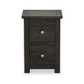 Duchy Acacia Slim 2 Drawer Black Bedside Cabinet