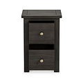 Duchy Acacia Slim 2 Drawer Black Nightstand