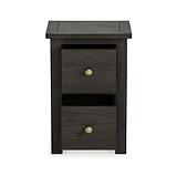 Duchy Acacia Slim 2 Drawer Black Nightstand