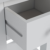 Duchy Inox Grey 1 Drawer Bedside Table