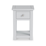 Duchy Inox Grey 1 Drawer Bedside Cabinet