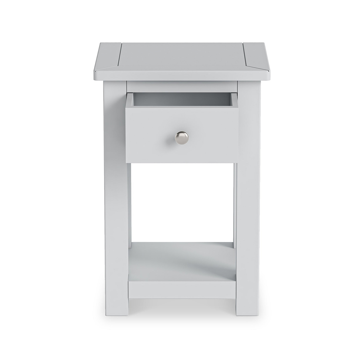 Duchy Inox Grey 1 Drawer Bedside Table