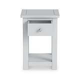 Duchy Inox Grey 1 Drawer Bedside Table
