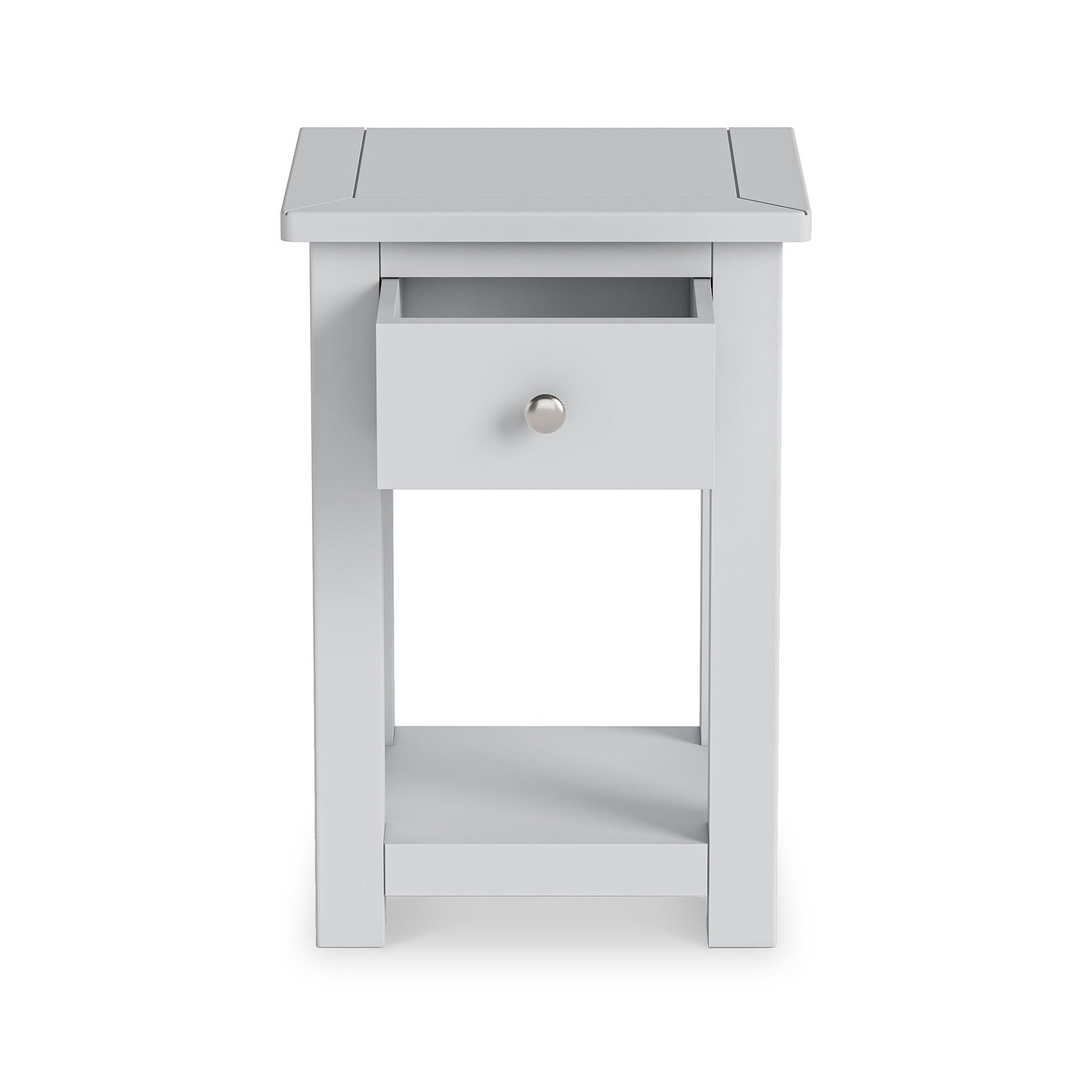 Duchy Inox Grey 1 Drawer Bedside Table