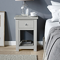 Duchy Inox Grey 1 Drawer Bedside Table for bedroom