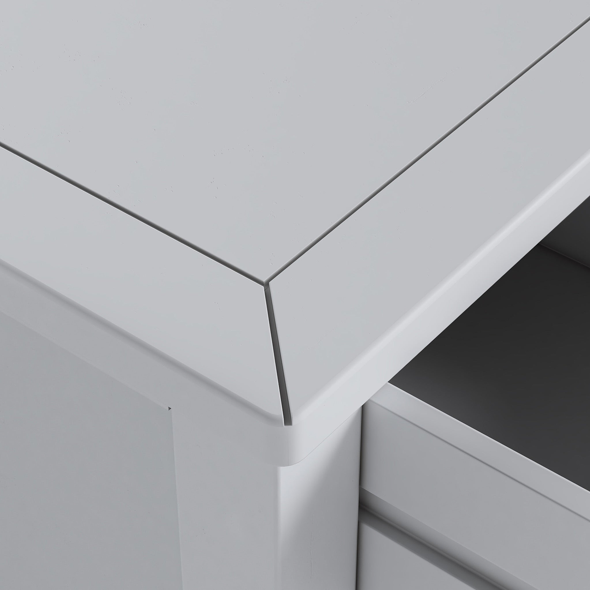 Duchy Inox Grey 1 Drawer Bedside Table