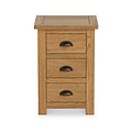 Duchy Waxed Oak 3 Drawer Bedside Cabinet