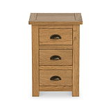 Duchy Waxed Oak 3 Drawer Bedside Cabinet