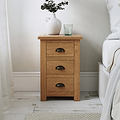 Duchy Waxed Oak 3 Drawer Bedside Table  for bedroom