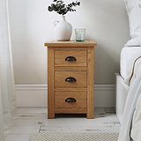 Duchy Waxed Oak 3 Drawer Bedside Table  for bedroom