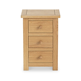 Duchy Oak 3 Drawer Bedside Cabinet