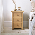 Duchy Oak 3 Drawer Bedside Table for bedroom
