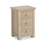 Duchy Washed Oak 3 Drawer Bedside Table from Roseland Furniture