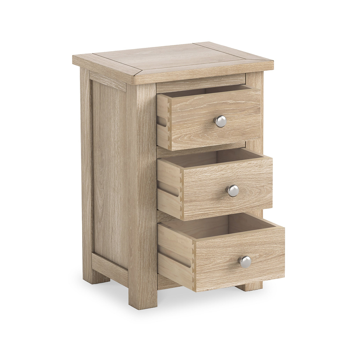 Duchy Washed Oak 3 Drawer Nightstand