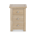 Duchy Washed Oak 3 Drawer Bedside Cabinet