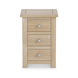Duchy Washed Oak 3 Drawer Bedside Cabinet
