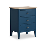 Penrose Navy Blue Bedside Table with metal handles from Roseland Furniture