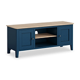 Penrose Navy 150cm TV Unit with metal handles from Roseland Furniture