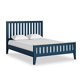 Penrose Navy Blue Double Slatted Bed from Roseland Furniture