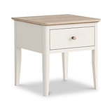 Penrose Coconut White Lamp Table with wooden handle from Roseland Furniture