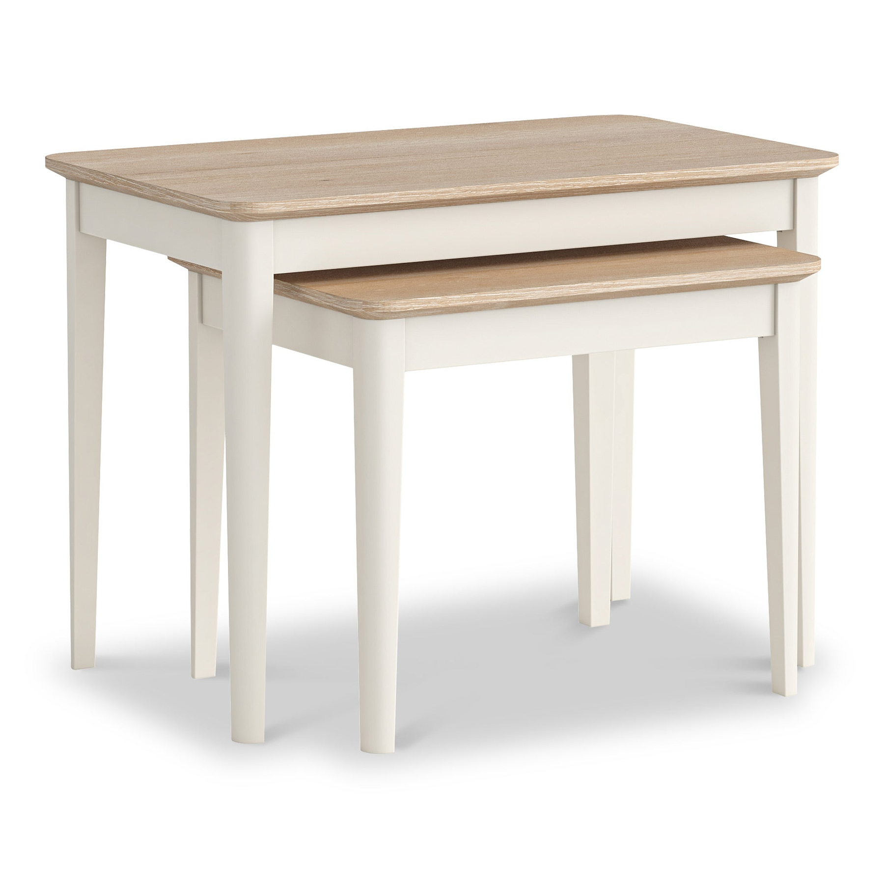 Penrose Coconut White Nest of 2 Tables from Roseland Furniture