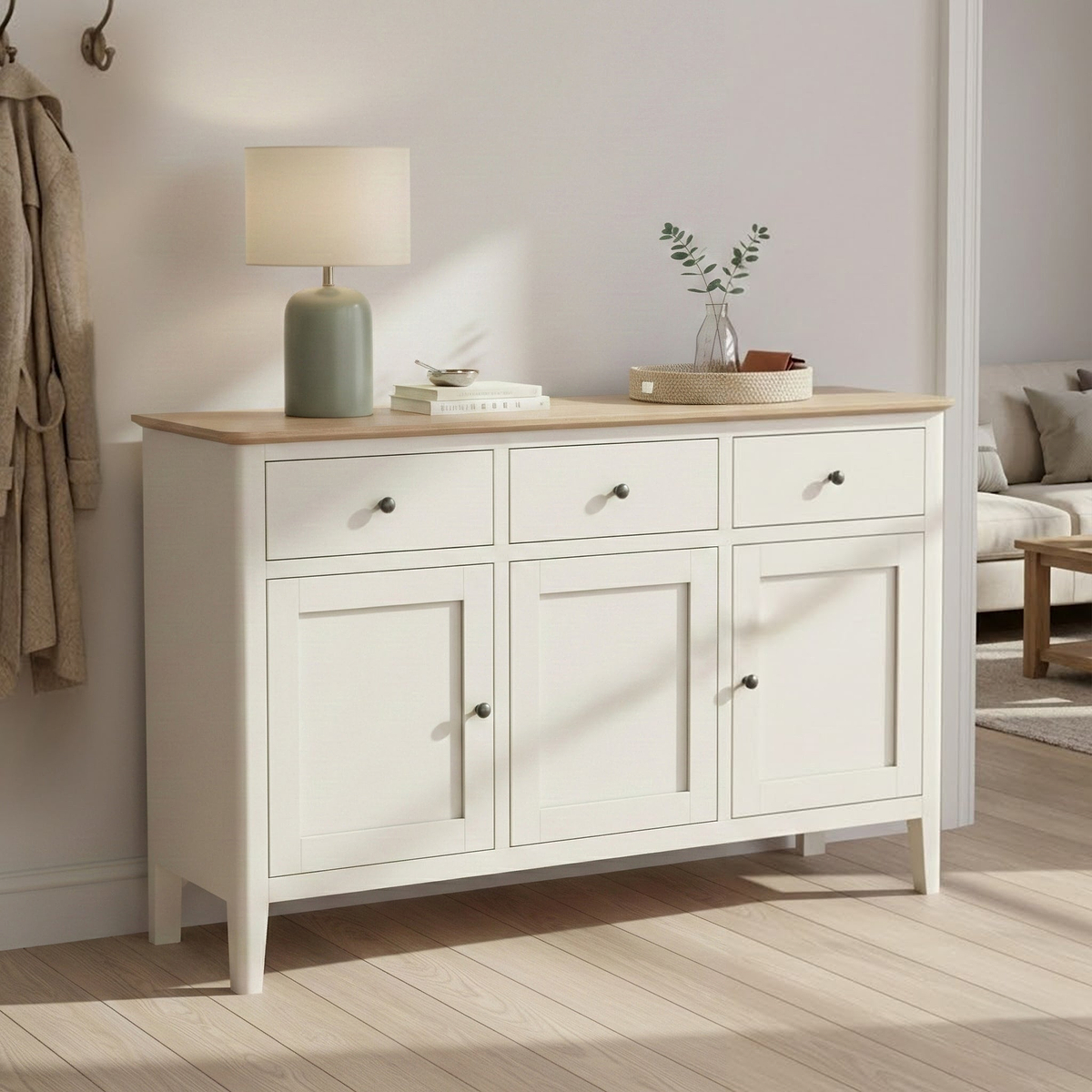 Penrose Coconut white Large Sideboard from Roseland Furniture