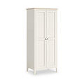 Penrose Coconut White Full Hanging Wardrobe with metal handles from Roseland Furniture