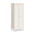 Penrose Coconut White Full Hanging Wardrobe with wooden handles from Roseland Furniture