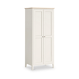 Penrose Coconut White Full Hanging Wardrobe with wooden handles from Roseland Furniture