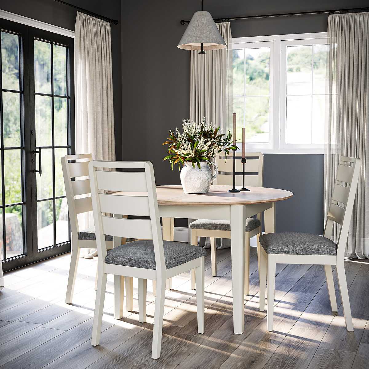 Penrose Round Extending Dining Table from Roseland Furniture