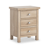 Farrow Oak 3 Drawer Bedside Table from Roseland Furniture