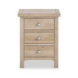 Farrow Oak 3 Drawer Bedside Cabinet