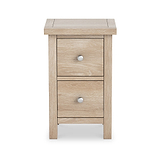 Farrow Oak Slim 2 Drawer Bedside Cabinet