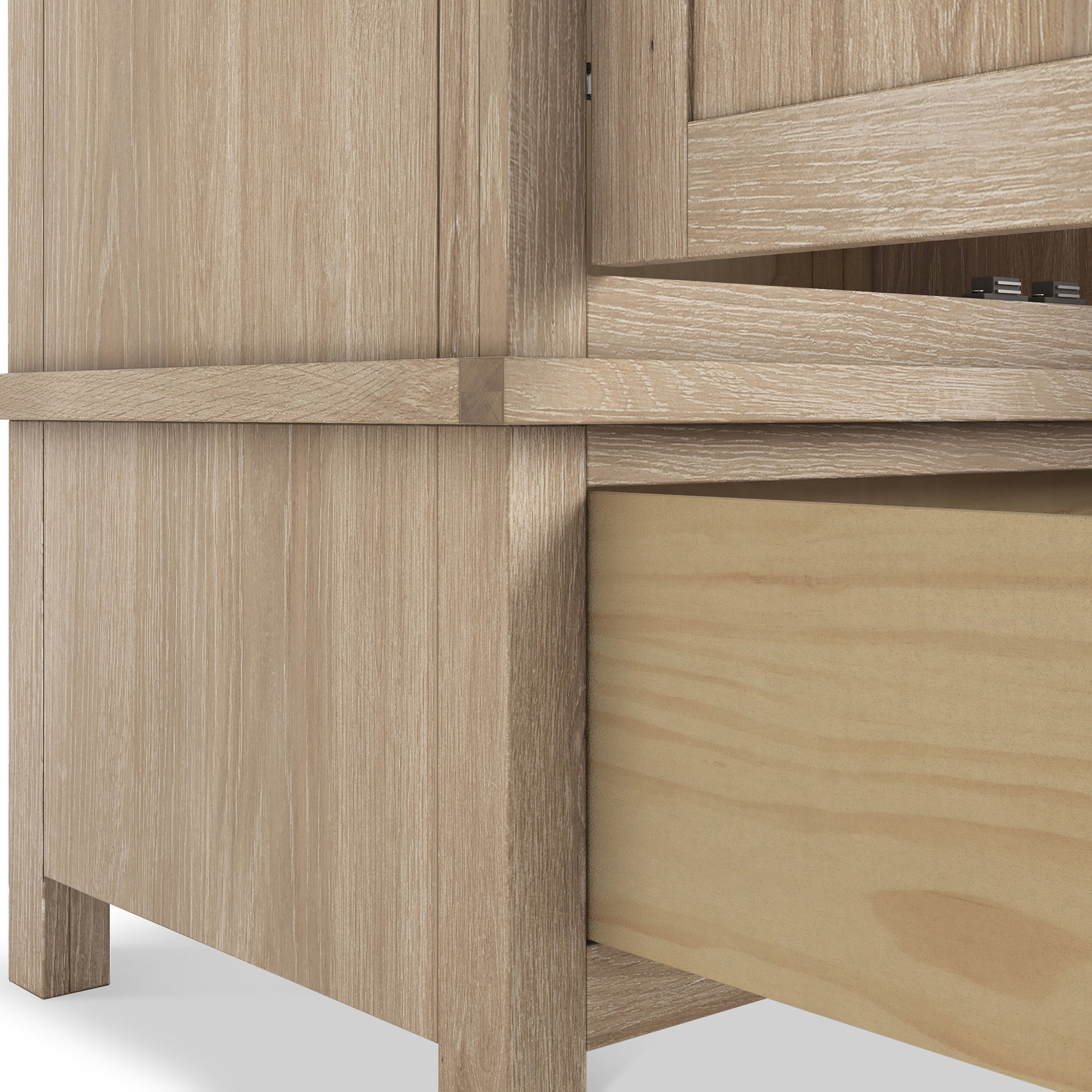 Farrow Oak Double Wardrobe with Drawers
